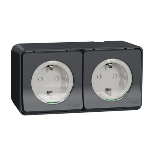 Picture of MUR36029 Mureva Styl Schuko Safety Socket Double Anthracite Complete
