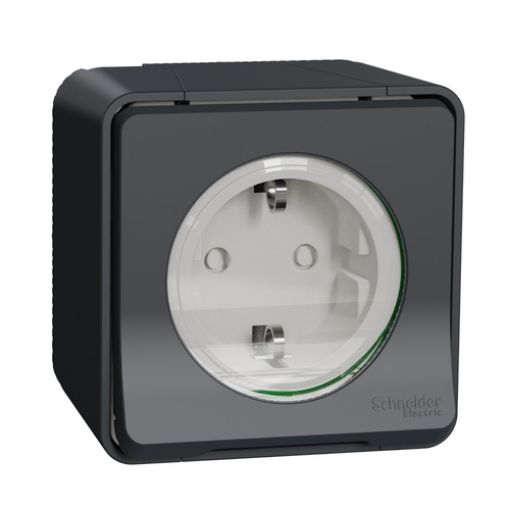 Picture of MUR36034 Mureva Styl Safety Socket Outlet Anthracite Complete Wall Mounted IP55