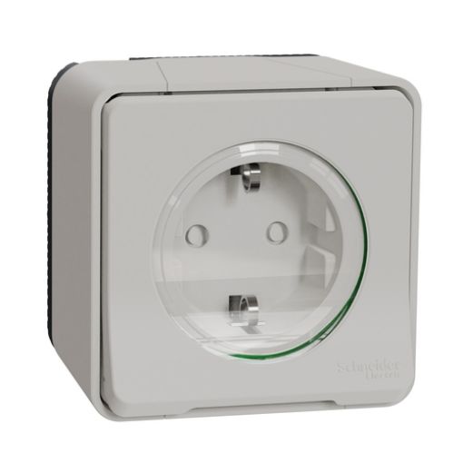 Picture of MUR39034 Mureva Styl Schuko Safety Socket White Complete Wall Mounted IP55