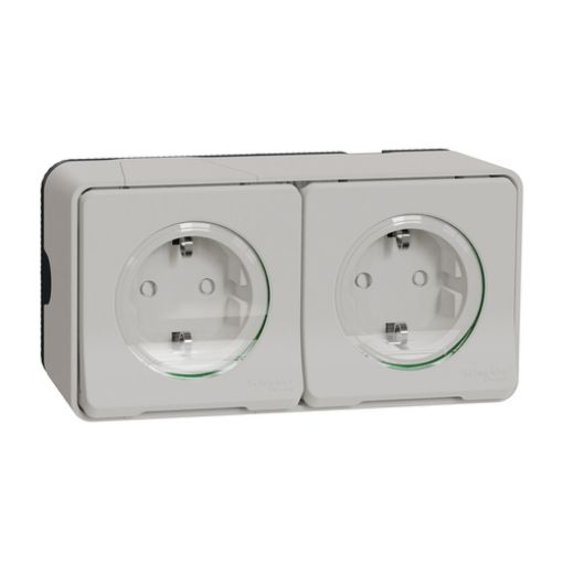 Picture of MUR39035 Mureva Styl Schuko Safety Socket Double White Complete