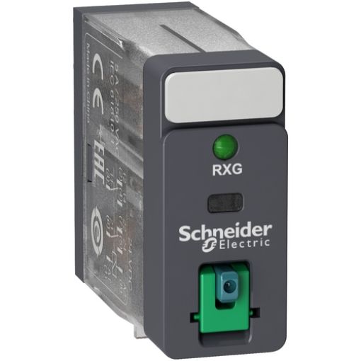 Picture of RXG22BD RXG Microrelay 24VDC 2C/O 5A with Led+Test Button