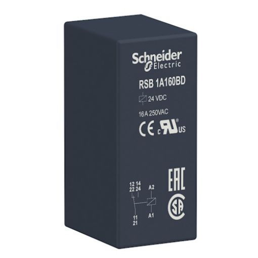 Picture of RSB1A160BD Interface Type Relay 24VDC 1C/O 16A