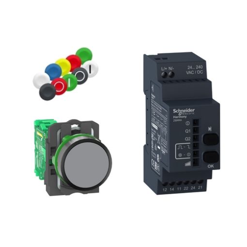 Picture of XB5RFA02 Wireless Push Button Φ22 Plastic+Programmable Receiver 24-240VAC/DC