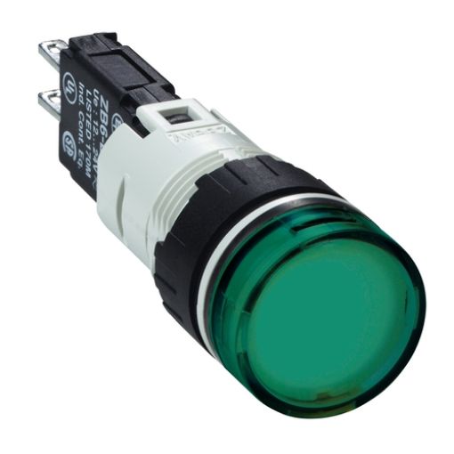 Picture of XB6AV3BB Indicator Light Φ16 Green Plastic 12-24VAC/DC LED