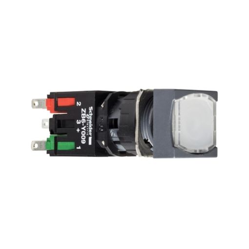 Picture of XB6CW1B5B Illuminated Push Button Plastic Φ16 Square White 1NO+1NC 12-24VAC/DC LED