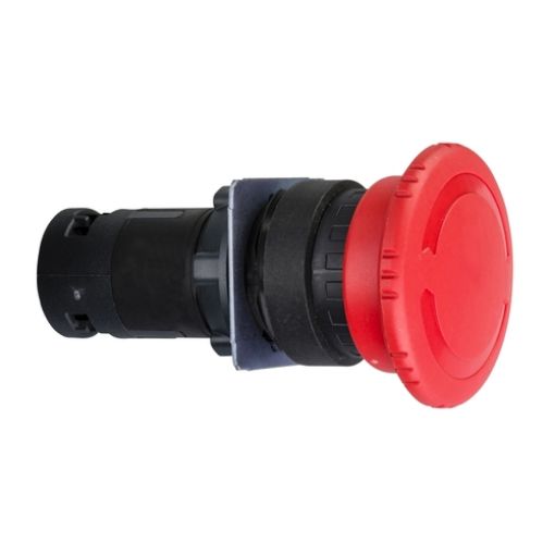 Picture of XB7ES545P Mushroom Push Button Red 1NO+1NC Plastic Twist Release