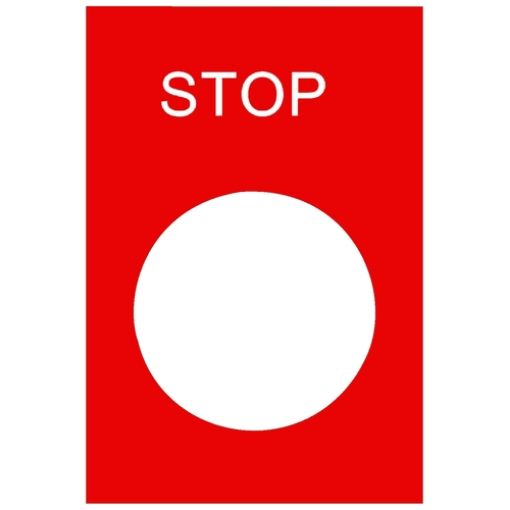 Picture of ZB2BY2304 Red Stop Label 30x40mm