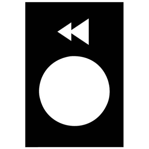 Picture of ZB2BY2906 Label Black Arrow Double Down (Slow/Fast) White 30x40mm