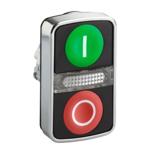 Picture of ZB4BW7A3741 Illuminated Head Double Button Green "I", Red "O" Straight