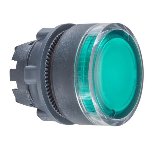 Picture of ZB5AW33 Illuminated Push Button Head Green for BA9s Bulb Plastic