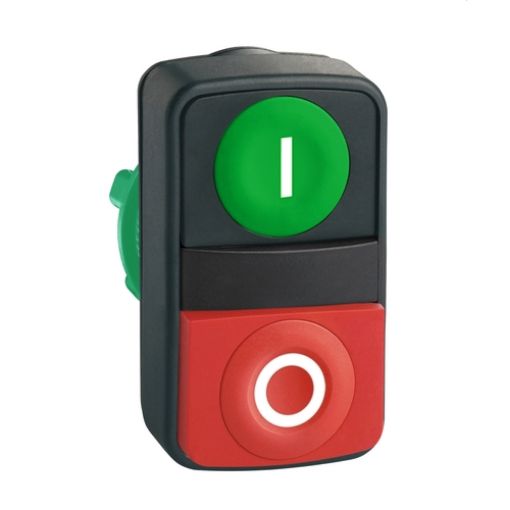 Picture of ZB5AL7341 Double Button Head Green "I", Red "O" Protruding Plastic