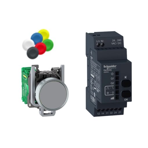 Picture of XB4RFA02 Wireless Push Button Φ22 Metal+Programmable Receiver 24-240VAC/DC