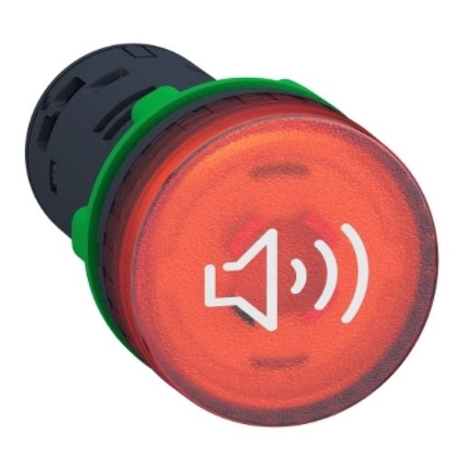 Picture of XB5KS2M4 Buzzer Φ22 Illuminated Red Continuous or Intermittent 90dB 230VAC