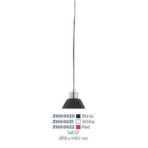 Picture of Pendant Light with E27 Socket, Metal White